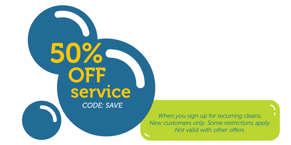Coupon highlighting 50% off house cleaning services