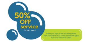 Graphic highlighting a house cleaning discount