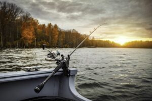 Fishing while Home Clean Heroes cleans their house