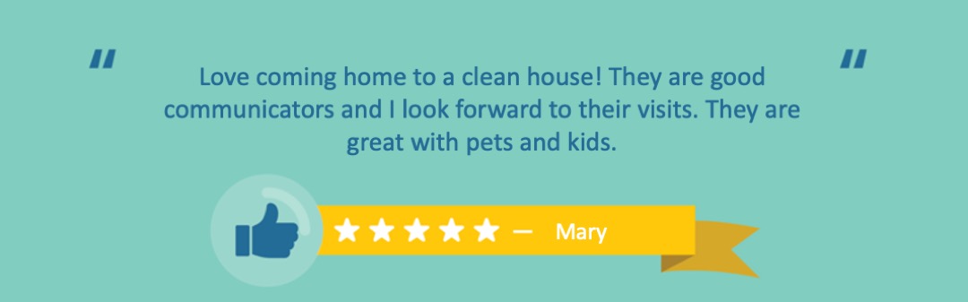 Positive customer review from a Home Clean Heroes client