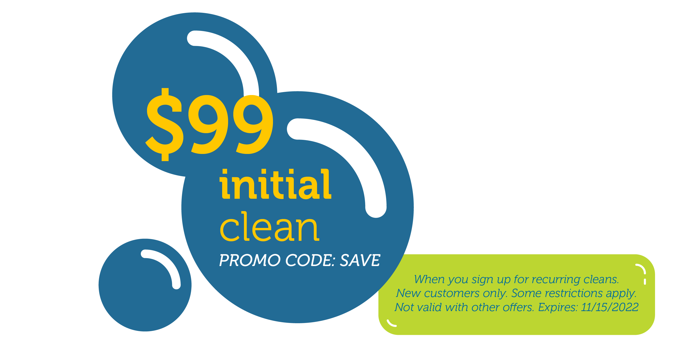 Coupon highlighting $99 for initial home cleaning service