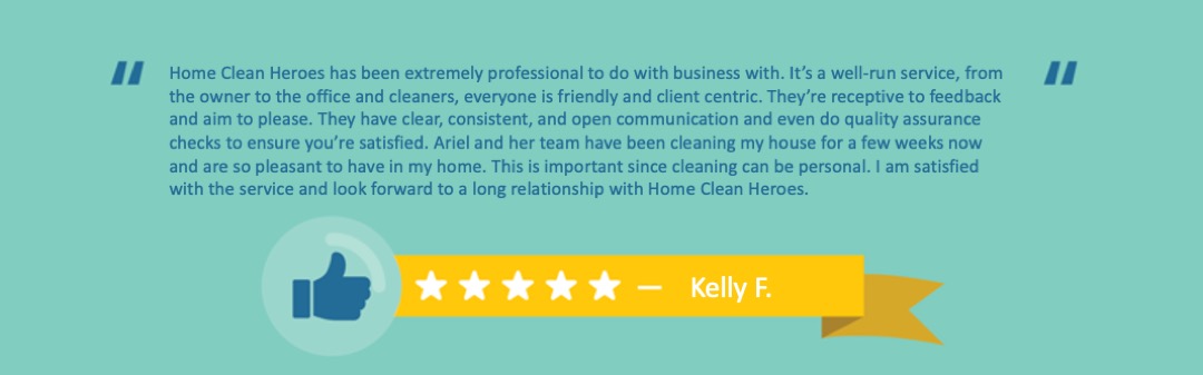 Positive customer review from a Home Clean Heroes of Tampa Bay client