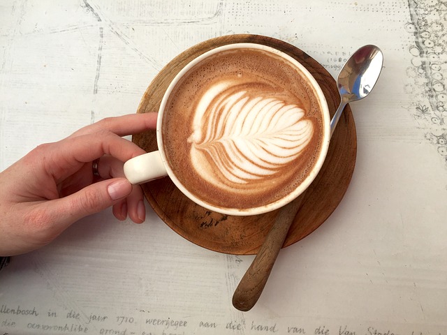 Latte with a fun design at a Chesapeake coffee shop