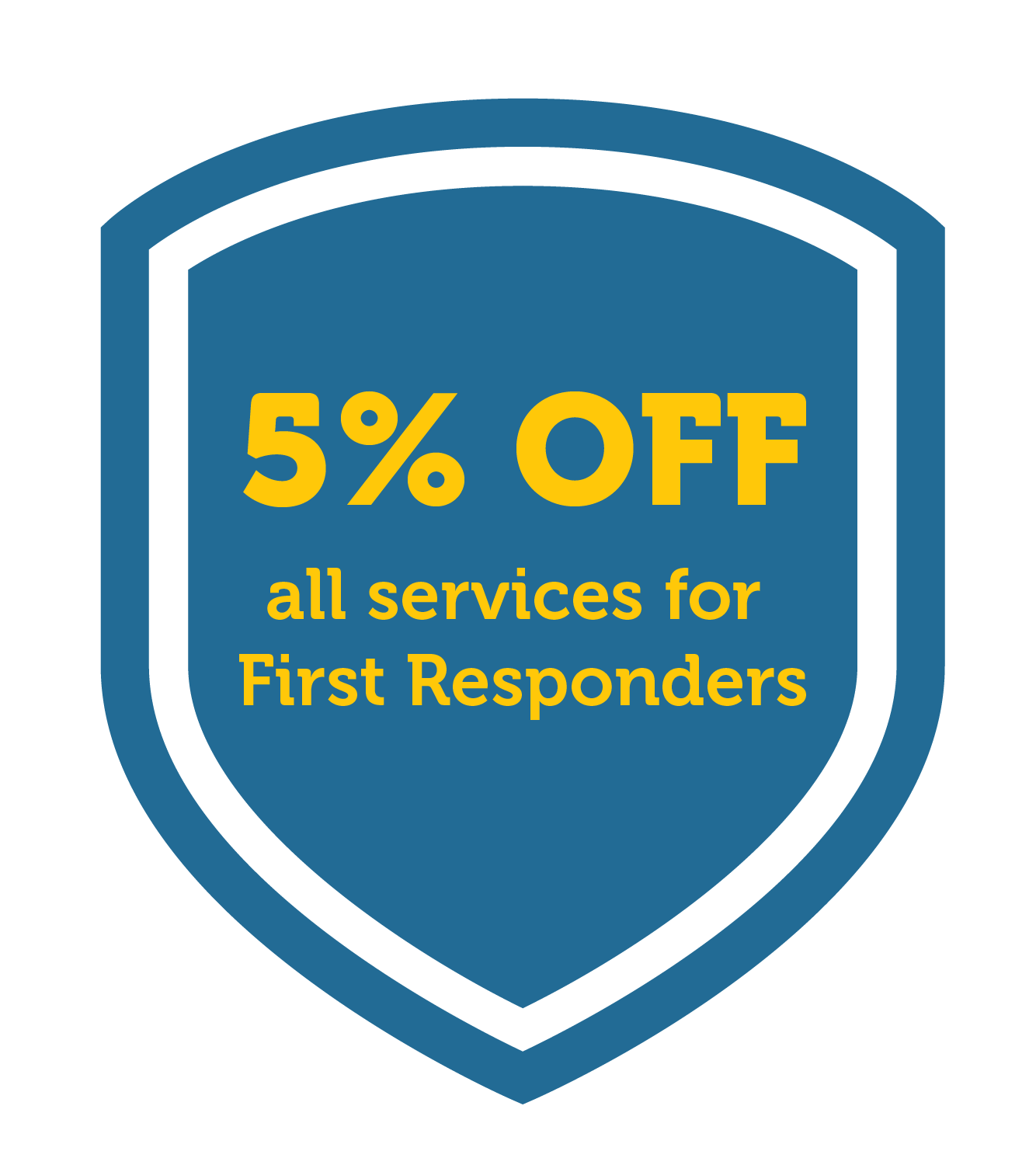 Coupon graphic highlighting 5% off for first responders