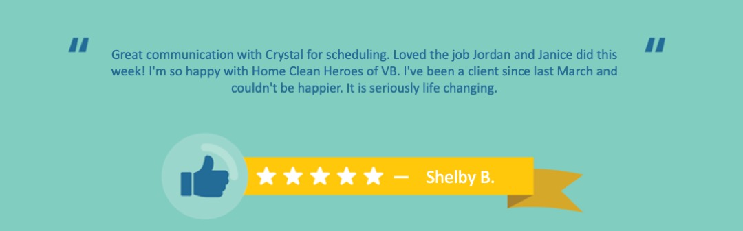 Positive customer review for Home Clean Heroes of VB