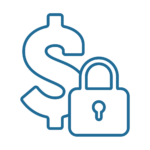 Icon of money sign and lock representing one year of price lock guarantee