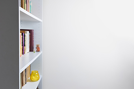 Clean White Bookshelf with Books and Knick Kacks