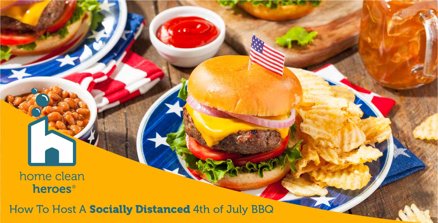 Burgers and chips on Fourth of July