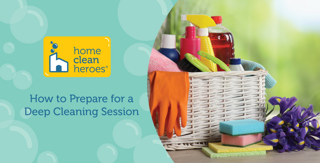 Image of cleaning supplies to prepare for deep cleaning