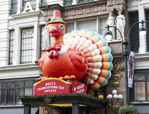 Turkey float at the Thanksgiving Day Parade