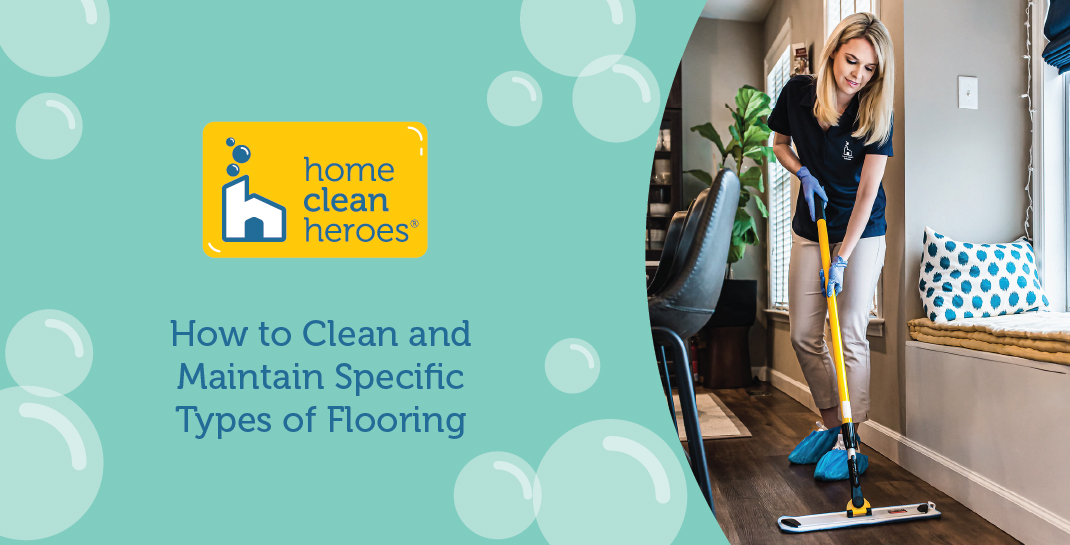 Home Clean Heroes cleaner wiping hardwood floors